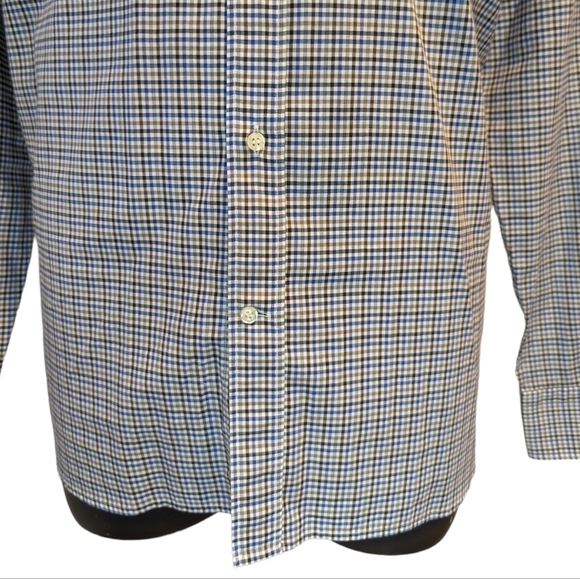 PAUL & Shark Yachting blue micro plaid button down shirt size 44 - Picture 3 of 9